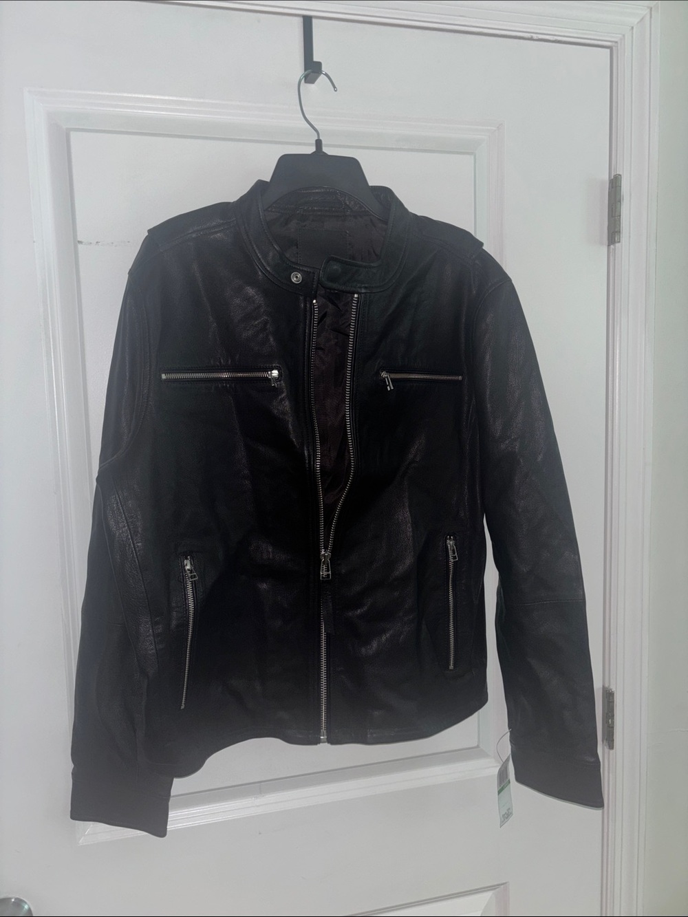 Blank NYC Black Leather Bomber Jacket